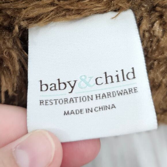 Restoration Hardware Baby Child Large Dark Brown Teddy Bear Shaggy Plush 2010 - Picture 5 of 7